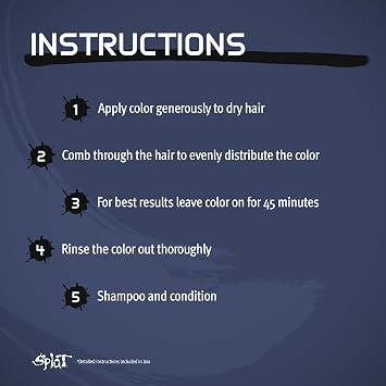 Splat Midnight Azure Semi-Permanent Hair Color Kit No Bleach, Vegan, Cruelty Free
