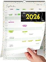 Familienplaner 2026 - Familienkalender & Wandkalender 2025 2026 für Zuhause, Büro und Familie - Jahreskalender 2025 2026 - Juli 2025 bis Dezember 2026 - Praktischer Kalender für Wand Grünpflanzen