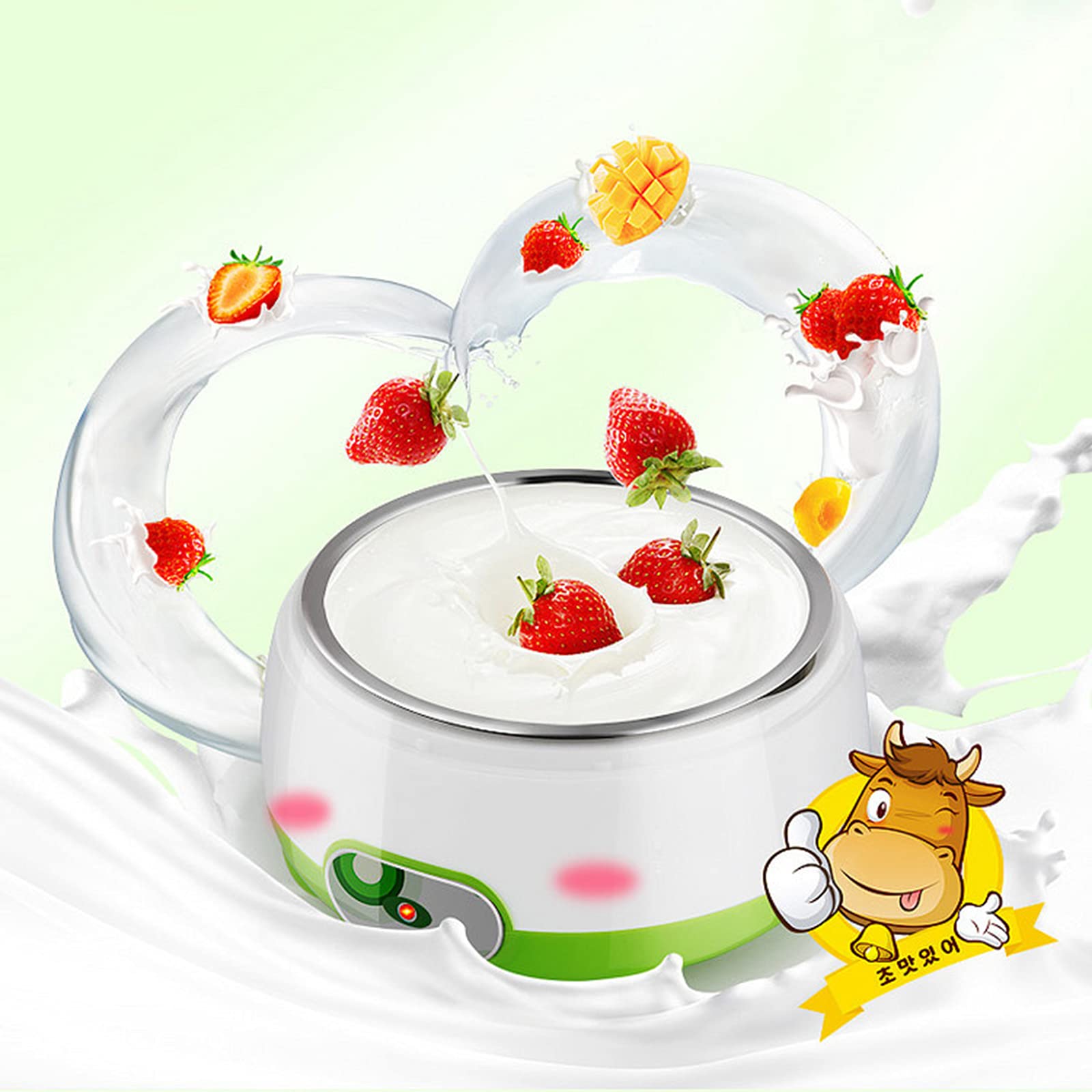 LIAPDG 1L/33.81 Oz Yogurt Maker Machine, 6.74 x 4.33 Inch Greek Yogurt Maker Portable Ultimate Yogurt Maker with Transparent Lid & Foot to Make Natto, Rice Wine 15W