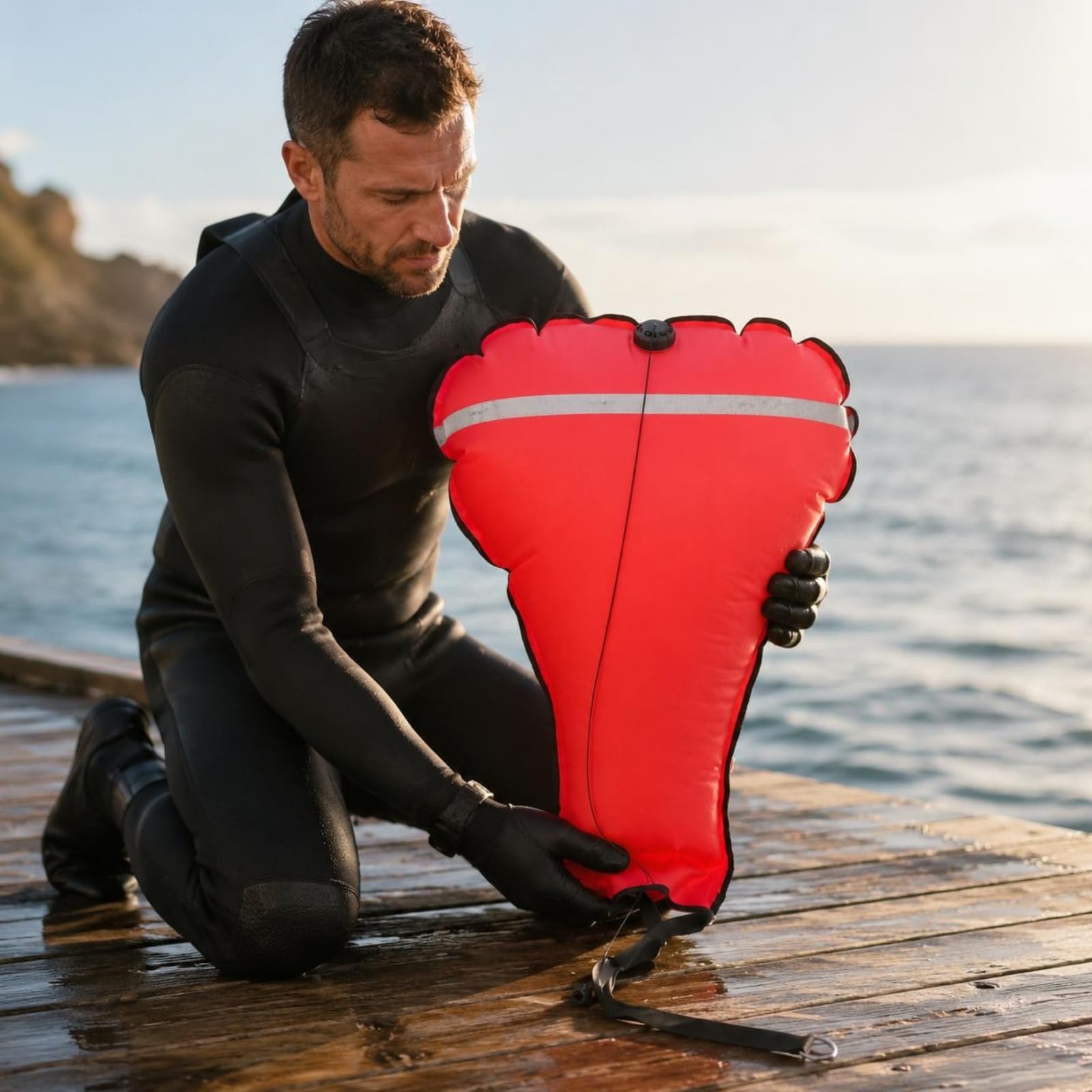 TISHITA Dispositif de Levage Gonflable Sac de Levage Bouée de Récupération Flotteur de Relevage Poche de Flottabilité Matière Nylon TPU 210D Point de Gonflage