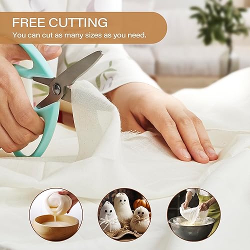 Miniatura 4 de Estopilla de 9 pies cuadrados de grado 100 paños de queso para colar, reutilizables, lavables, sin pelusa y malla ultra fina, sin blanquear, paños