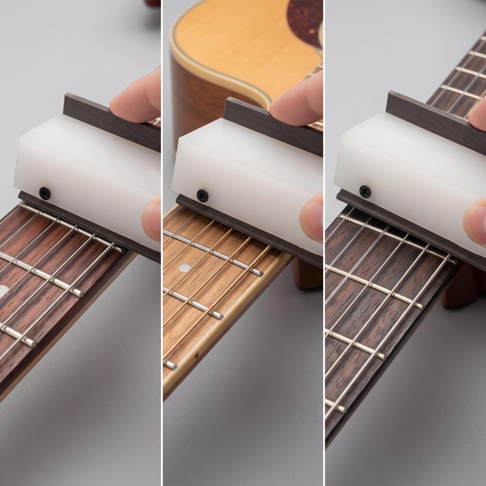 harayaa Strumento per Tasti con Carta Abrasiva | Pratico, Livellatore per Tasti di Chitarra, Portatile, Laboratorio, Liutai