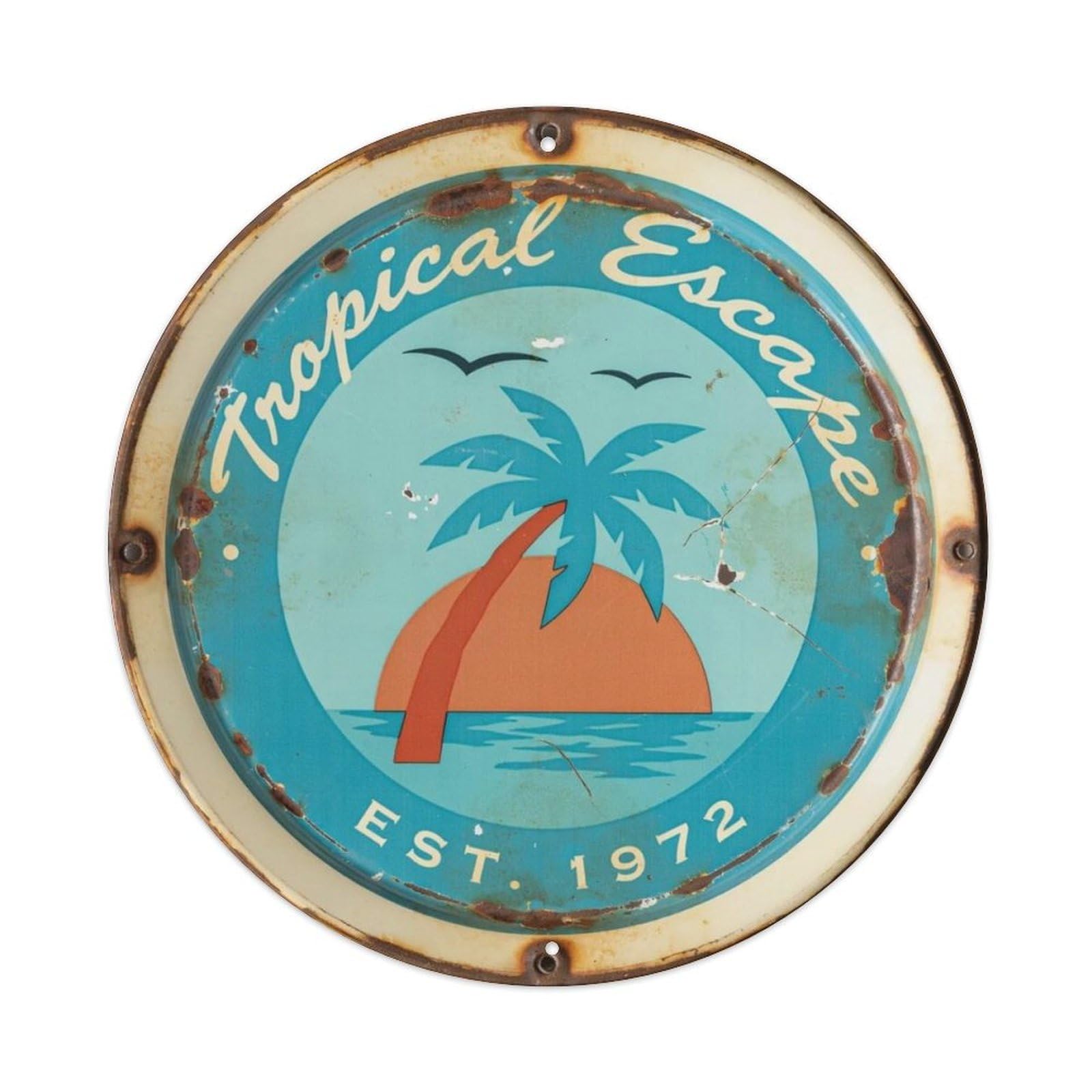 Tropical-Escape Metal Tin Sign Plaque