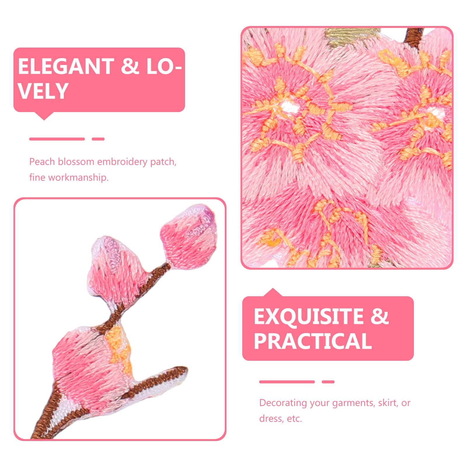 Toppe Ricamo Fiori Plum Blossom Flower Applique Abbigliamento Ricamo Patch Toppe Fiori Di Prugma