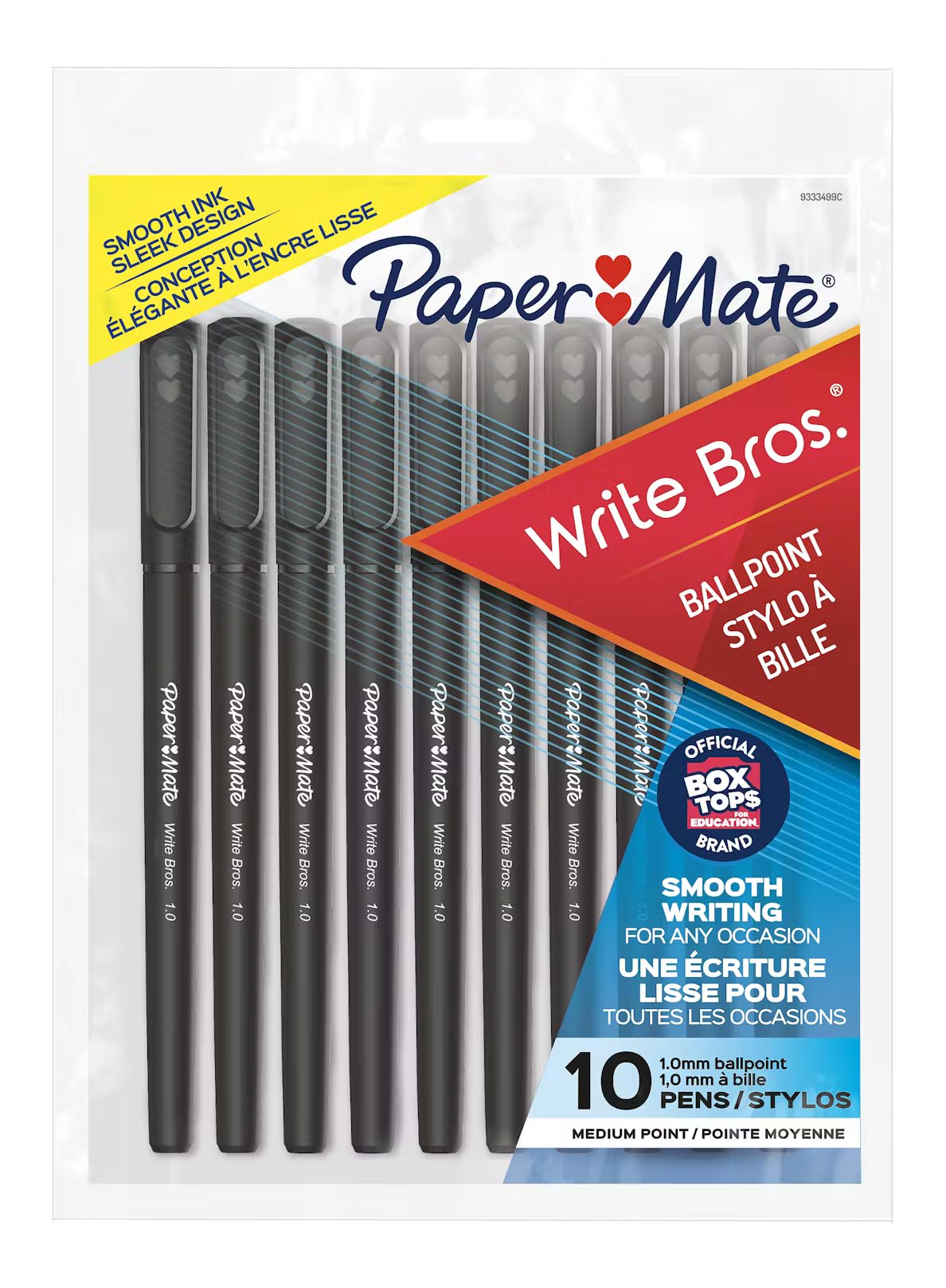 Paper Mate Write Bros Ballpoint Pens, Medium Point (1.0mm), Black, 10 Count