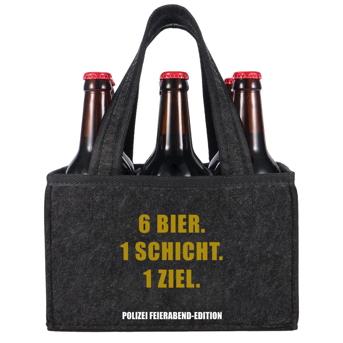 Anicy Christmas Gifts Bottle Bag Felt, Funny Gifts for Men and Women, Birthday Gift for Men and Women, Funny Men's Gifts Men's Handbag Beer, Police, 24x15x15cm, Casual