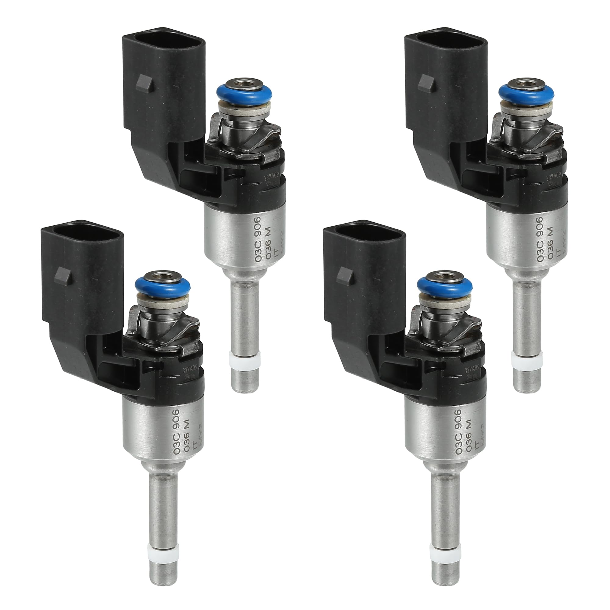 A ABSOPRO Iniettore di carburante No.03C906036M/03C906036F per VW Golf 07-12 1.4 TSI per VW Passat B6 B7 Berlina 07-14 1.4 TSI Nero 4 Pezzi
