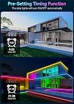 100ft RGB+IC Extérieur LED Lumières à bande étanches, DIY Effet de chasse extérieur LED Lumières avec Bluetooth APP et RF Remote, lumière de corde extérieure pour Noël Halloween fêtes
