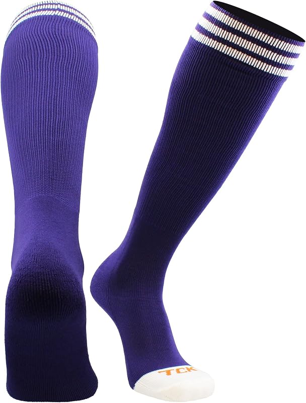 TCK Striped Soccer Socks for Kids, Youth & Adults – Over the Calf Tube Socks for Men & Women, Baseball & Football Team Sports