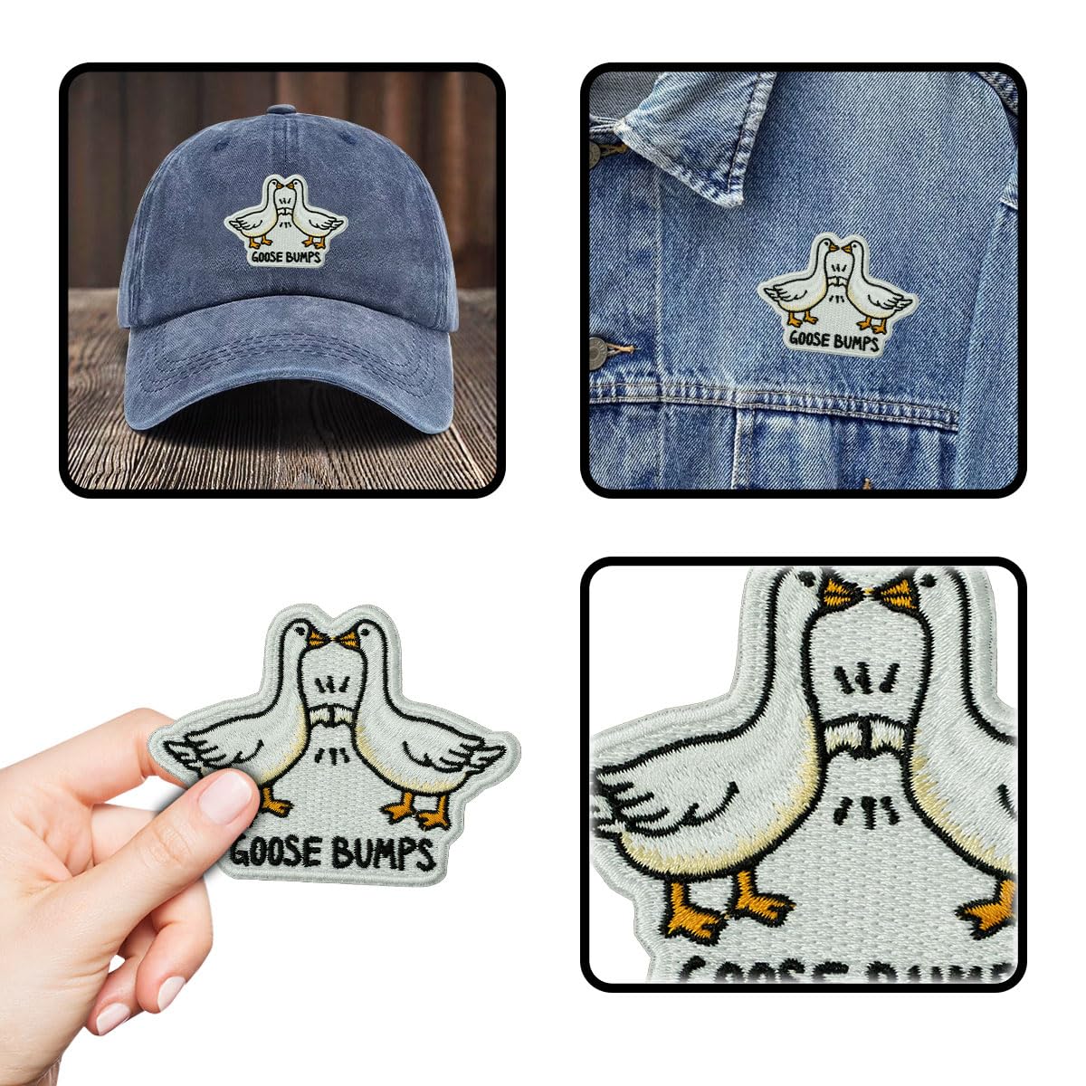 Parche bordado de piel de ganso – Divertido parche de ganso tonto para adultos, parches para coser con plancha para chaqueta, sombrero, mochila, equipo táctico, bonitos parches de ganso para bricolaje