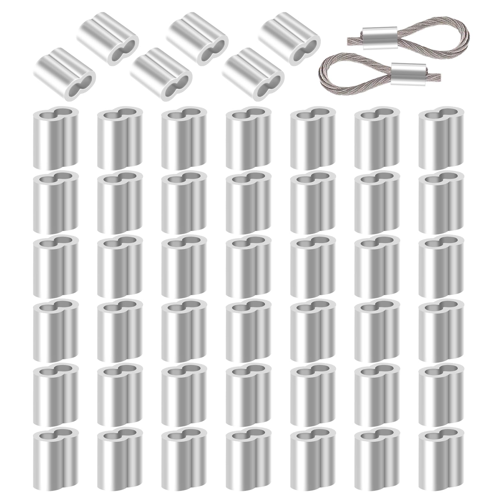 50 stuks kabelklemmen 6 mm, aluminium persklemmen