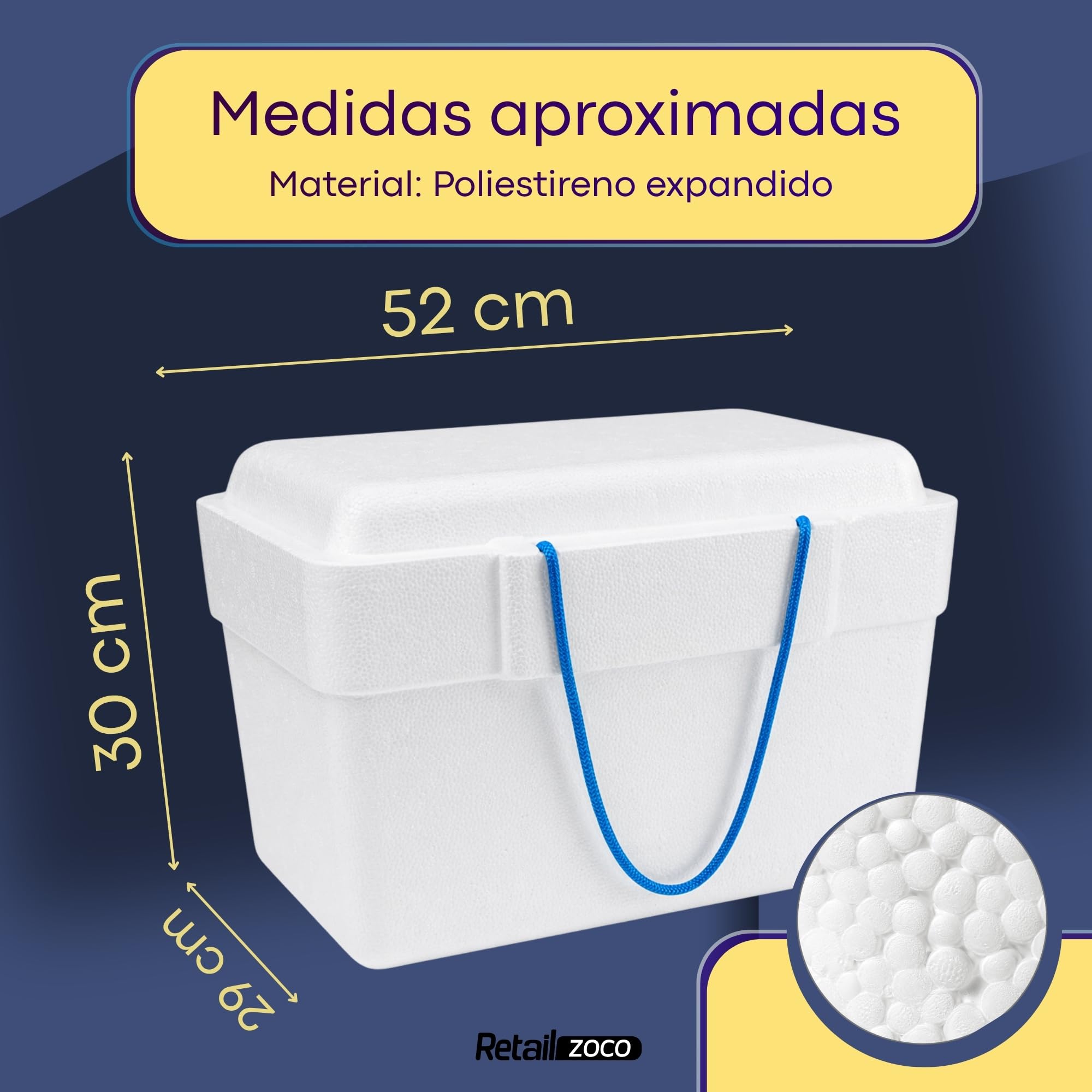 Neveras de Acampada, Nevera de Poliestireno, Nevera Porta alimento con cordón, Ideales para Salidas al Campo, a la Playa, a Fiestas o al Trabajo