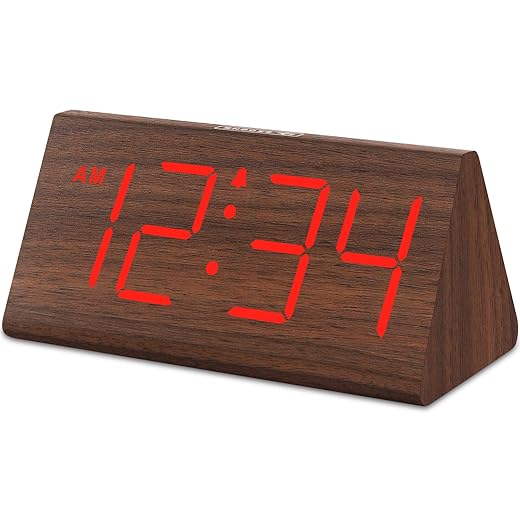 Dream Sky Wooden Digital Alarm Clocks for Bedrooms Electric Desk Clock with Large Numbers, USB item