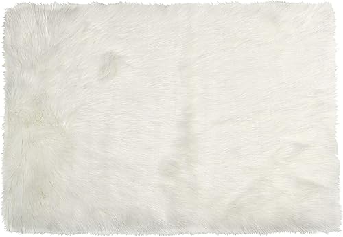 Luxe - Alfombra Hudson de piel sintética con pelo suave y esponjoso, lavable a máquina, con respaldo antideslizante, alfombra de área libre de