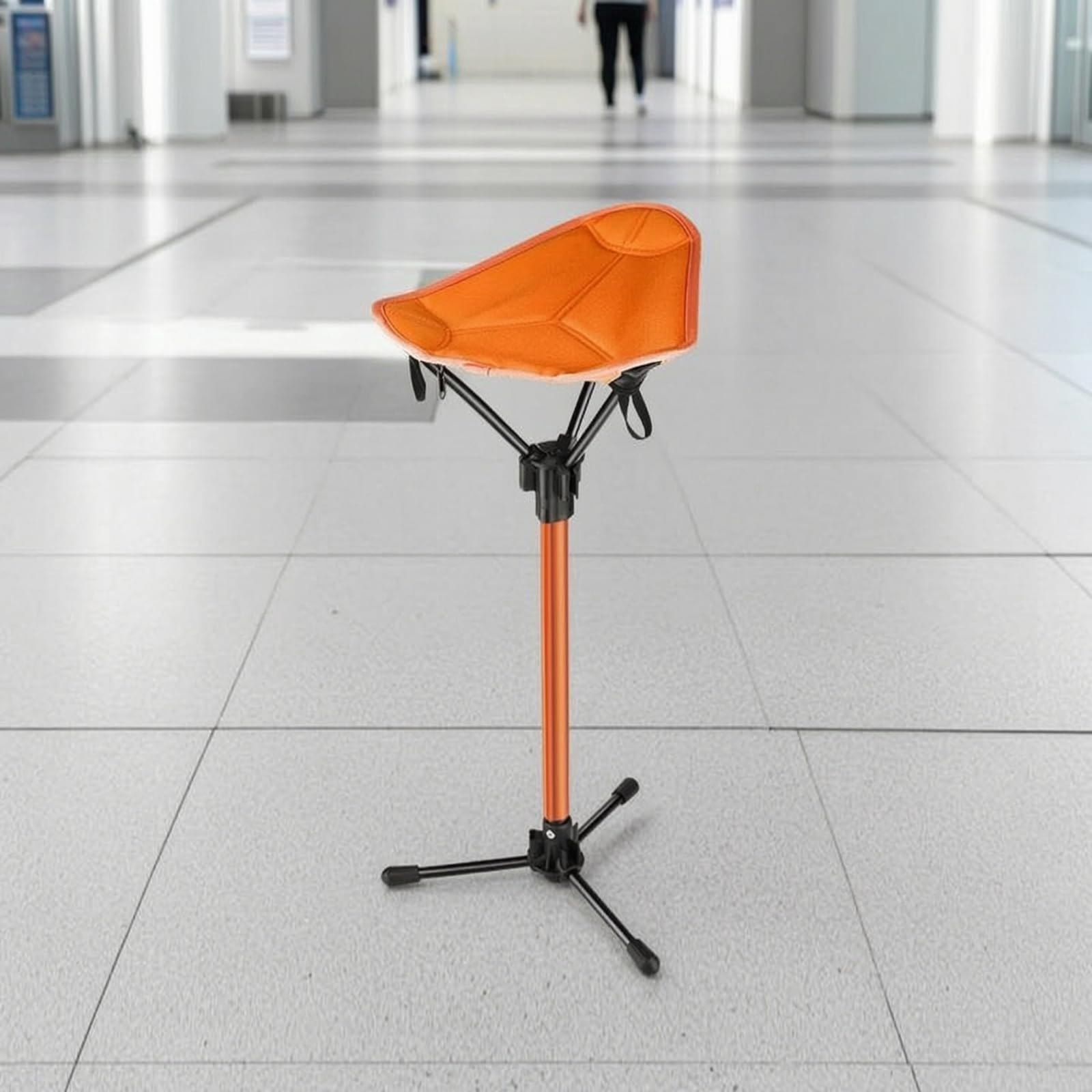 Tabouret Pliant Extensible Portable Tabouret Télescopique Pliable Siège pour Campeurs, urs, Camping, Randonnée, File D'attente, 荧光黄