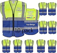 Vista 37 de Chaleco de seguridad de encargo de la alta visibilidad del chaleco de seguridad de la clase 2 Hi Vis reflex