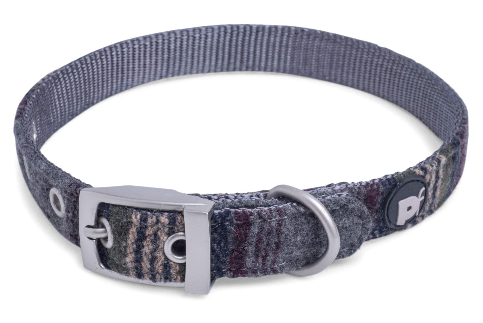 Petface Grey Tweed Dog Collar, Small