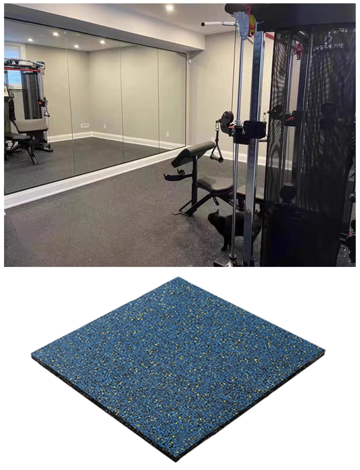 Genérico Tapete de Goma for Gimnasio, baldosas entrelazadas de Goma de 20 mm for Suelos de Gimnasio, Equipos de Ejercicio y Zonas de Ejercicio - 50 x 50 cm(Hue4,0.8in/20in)
