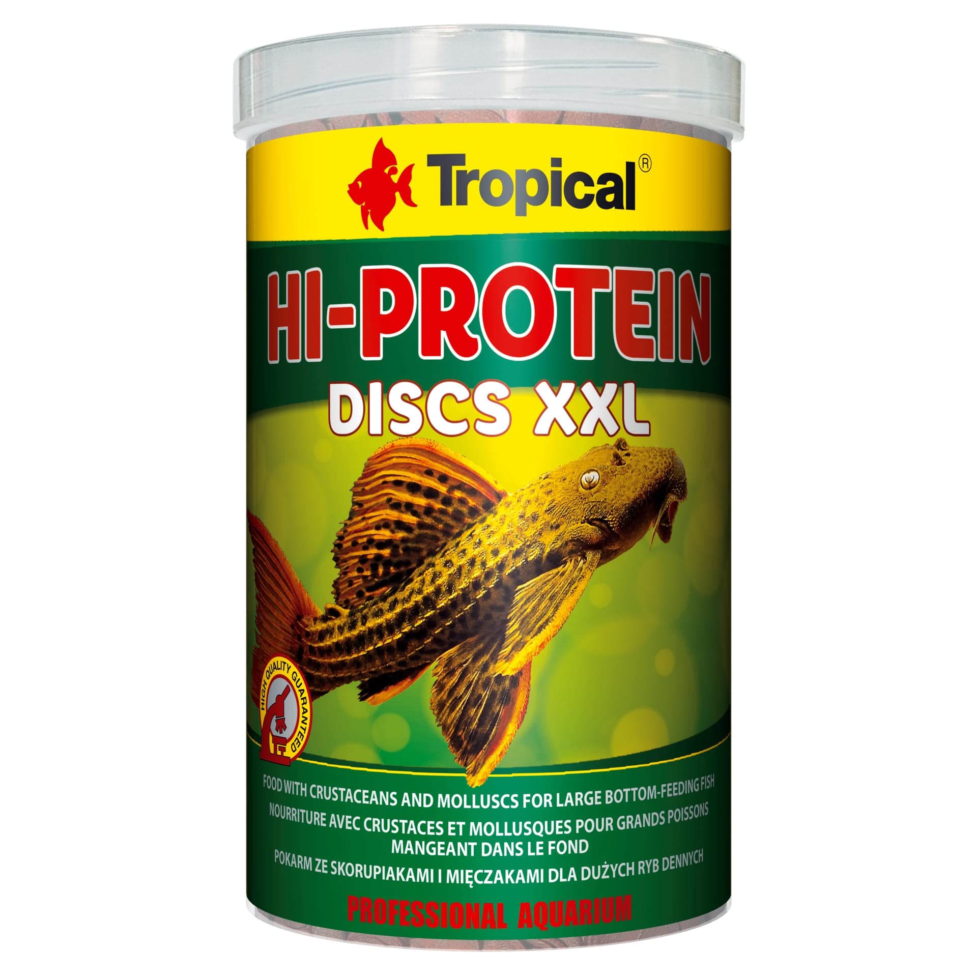 HI-Protein DISCS XXL 1000ml / 500g - Alimento con crustáceos y moluscos para Grandes Peces comedores de Fondo