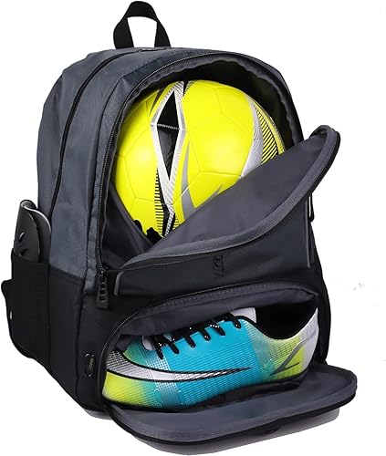 Miniatura 4 de NDNNXE Bolsas de fútbol juveniles, mochila y bolsas de fútbol para niños, niñas y niñas, para baloncesto, voleibol y fútbol con compartimento para