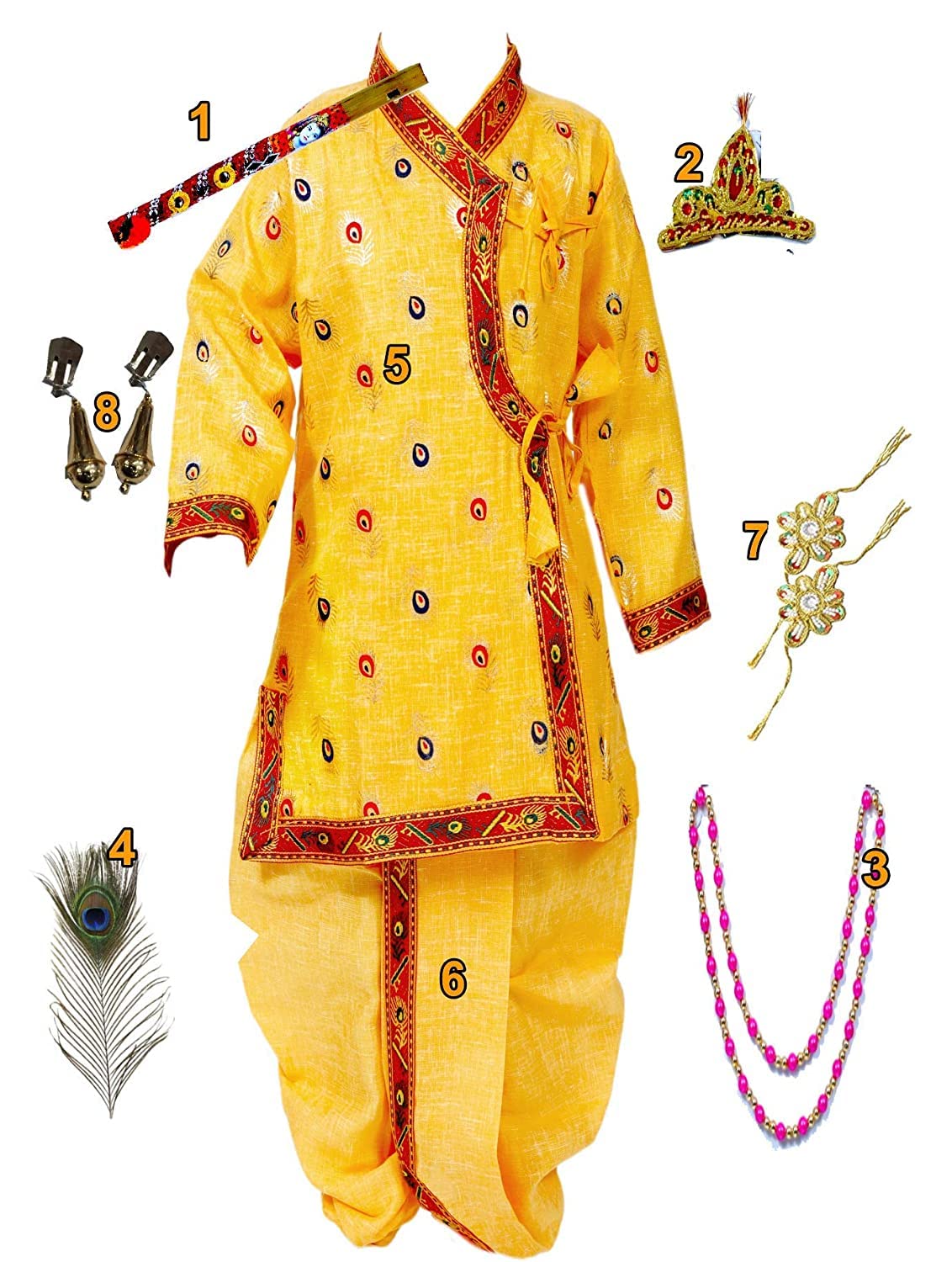 Buy Shri Dham Collection Krishna Kids Ethnic wear Costume in Cotton