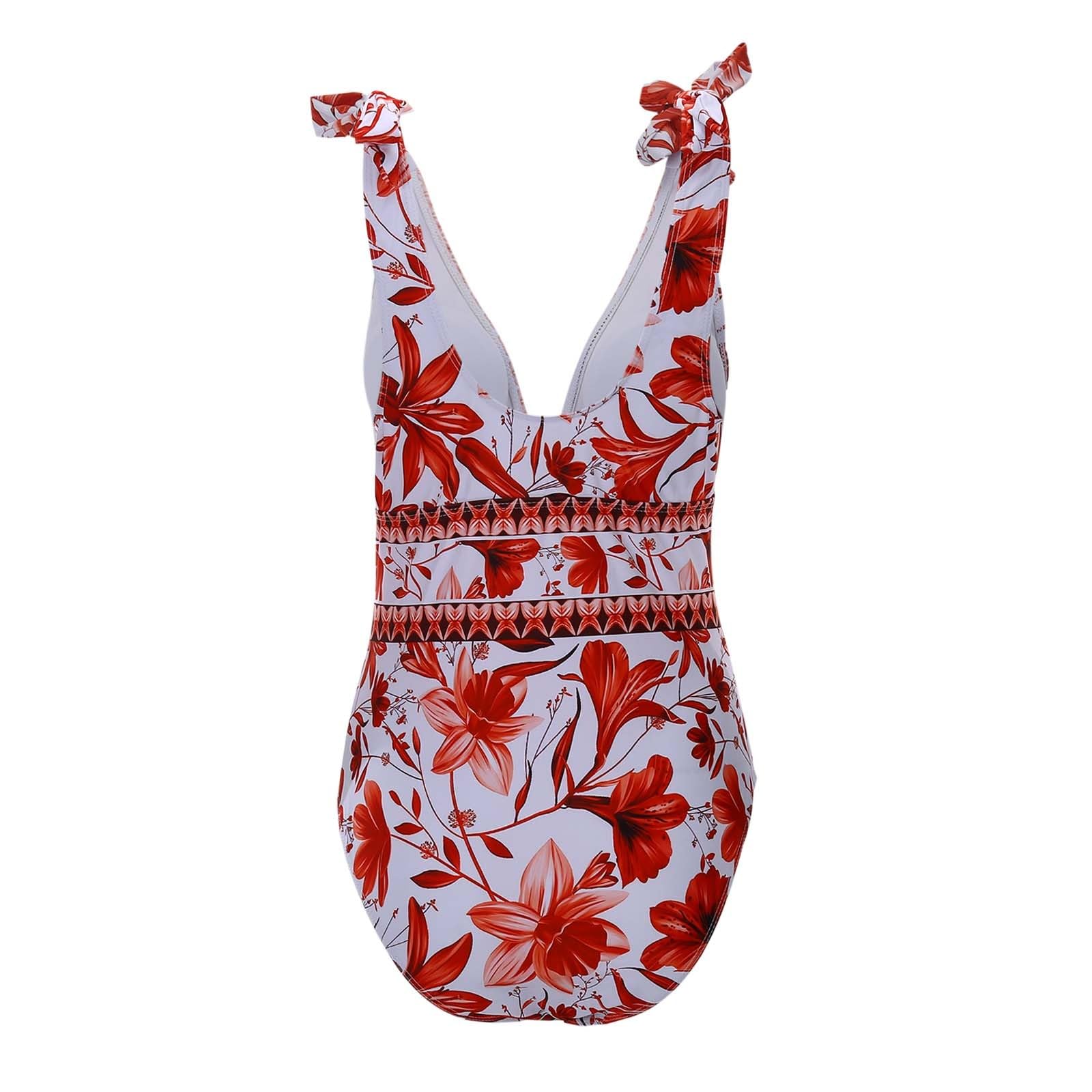 Genérico Bañador Mujer Una Pieza, Traje De Baño Mujer, Versatile Swimsuit For Beach and Pool Stylish V Neck Design with Prints For Spring Summer and Fall Perfect For Relaxing Days