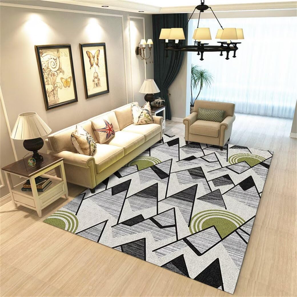 Tapis de salon gris 200x200cm géométrique pour chambre ado