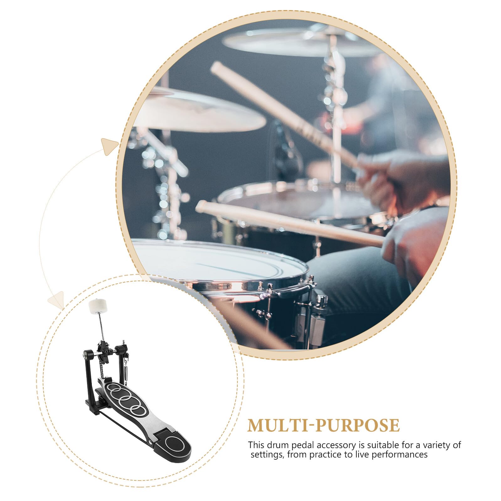 Singolo per Batteria con Martello Accessorio Antiscivolo per Grancassa Sostituzione Facile per Kit Batteria Acustica ed Elettronica per Batteristi e Jazzisti