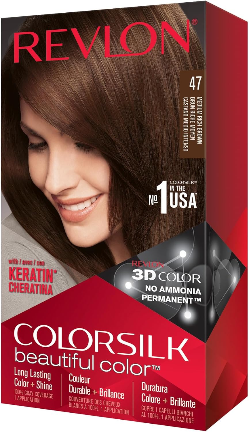 Revlon Colorsilk Natural Hair Color, 4WB Medium Rich Brown Per Piece (Pack of 1)