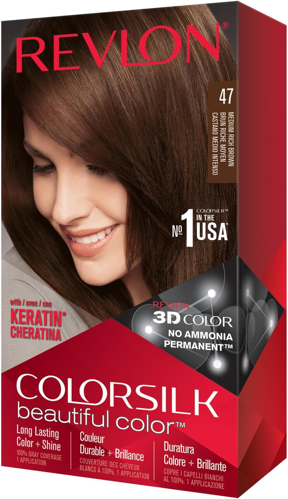 Colorsil Permanent Hair Colour, Medium, Rich Brown 47