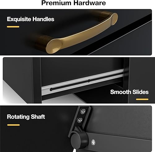 Vista 8 de Mesa de manicura en forma de L con estantes, estación de mesa de uñas con parte superior de cristal, resistente a acetona, con cajones de Negro