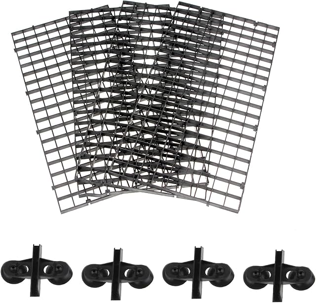 SENZEAL 4 Pack Akwarium Przegroda Akwarium Akwarium Siatka Izolacja Przegroda Filtr Taca do Akwarium z 4 Akwarium Dzielnik Przyssawka (Czarna)