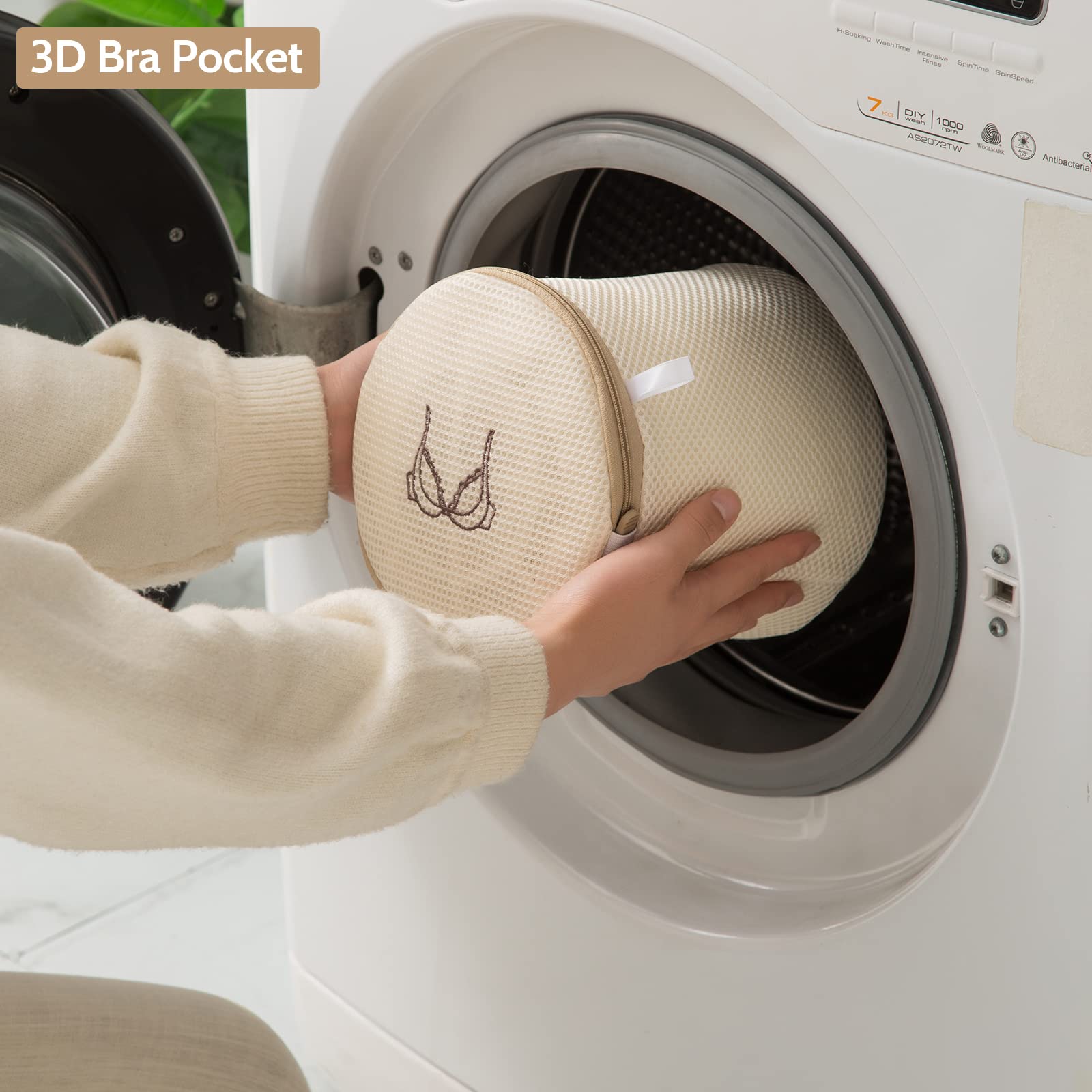 Flintronic 3 X Sacchetti Per Biancheria Cilindrici Con Chiusura Lampo - Foto 3