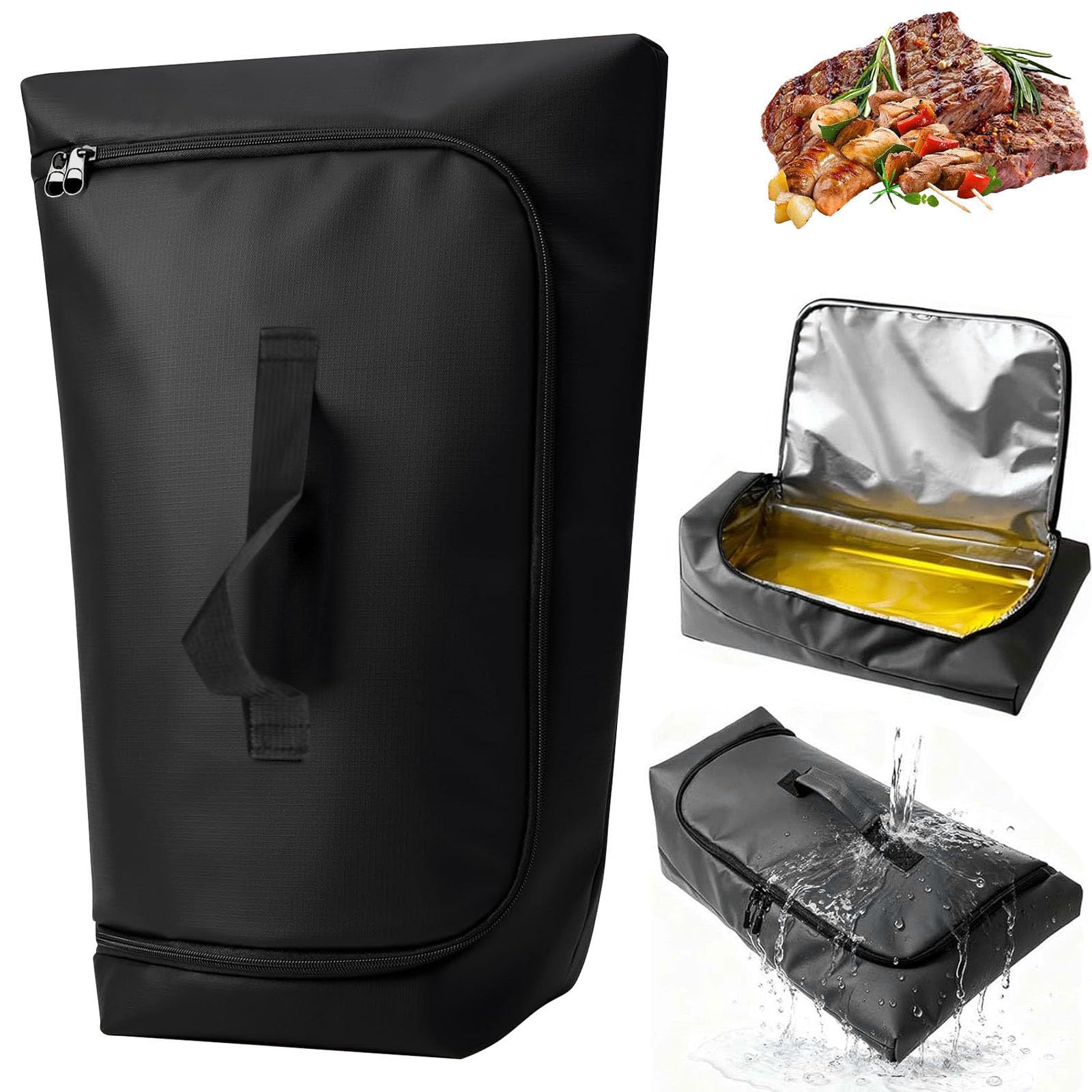 Qisuw Impermeable Insulated Meat Resting Bag for BBQ with Two Layer Insulation and Closed Slide for Oil Leak Easy Neat Plan Easy Neat