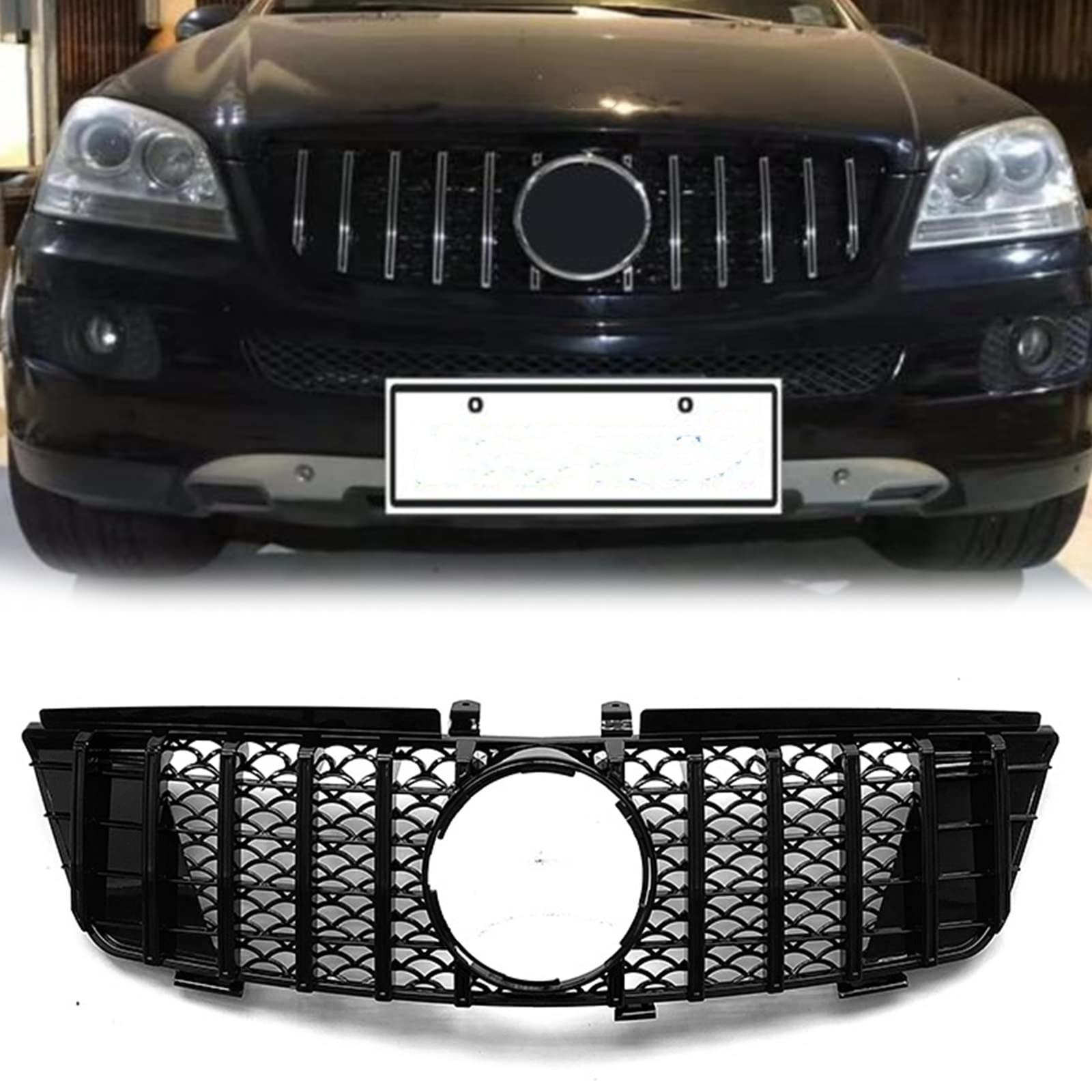 Grille de calandre noire pour Benz Classe ML W164 2005-2008