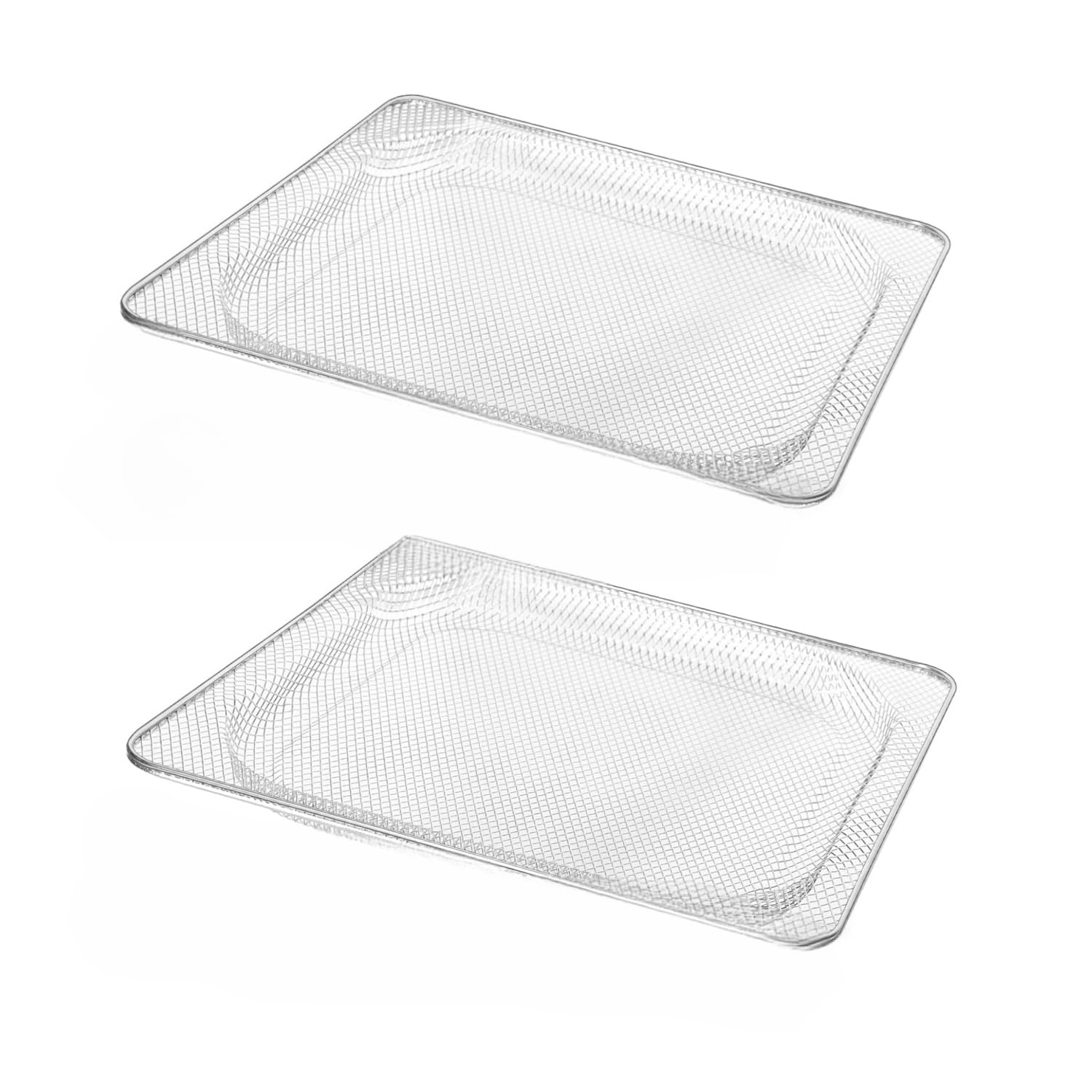 Stainless Steel Air Fryer Basket Compatible with Ninja Foodi SP100, FT102, SP102, SP101, SP101C 8-in-1 Digital Air Fry Oven (2 Pack)