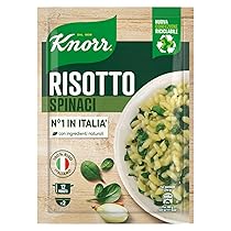Knorr Risotto con Spinaci, Risotto Pronto con Ingredienti Naturali, 100% Riso Italiano e Chicci al Dente, Preparazione in Pentola o al Microonde, 175g, 2 Porzioni (Confezione da 6)
