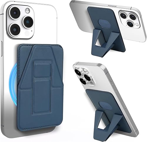 LOHASIC Tarjetero con función atril compatible con MagSafe, Azul, Negocios