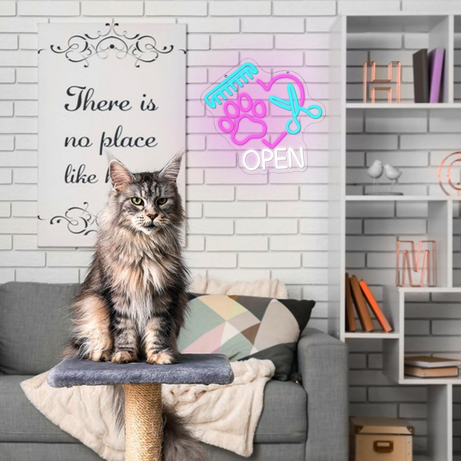 Pet Shop Open Neon Sign Paw Neon Light for Wall Decor, Dimmable Colorful Pet Grooming Salon Open LED Sign for Pet Shop,Pet Hospital,Pet Salon Store - Image 7