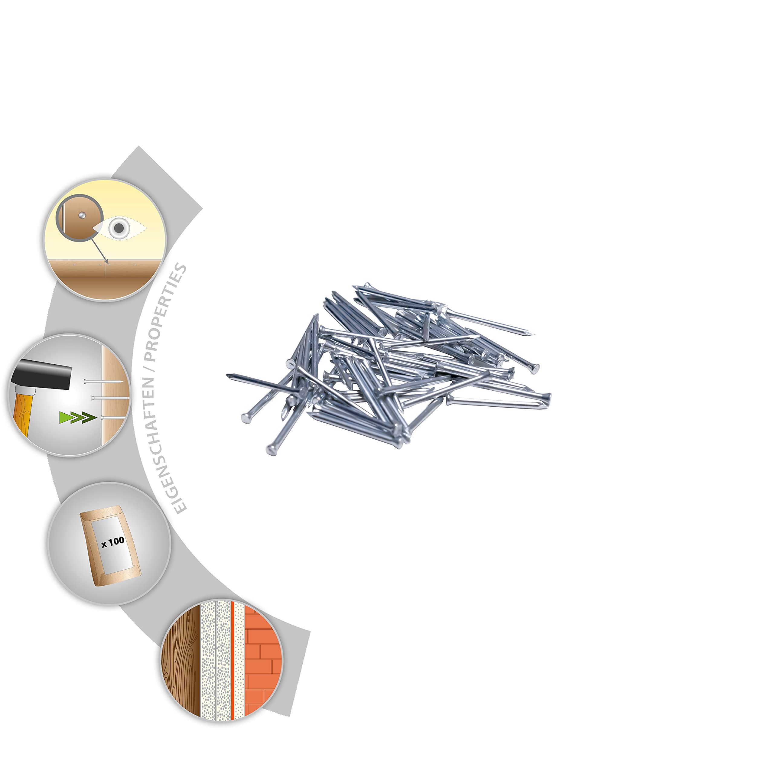 Perni Battiscopa Zincati - 100 Pz | Testa Svasata 1,4x20 Mm - Foto 10