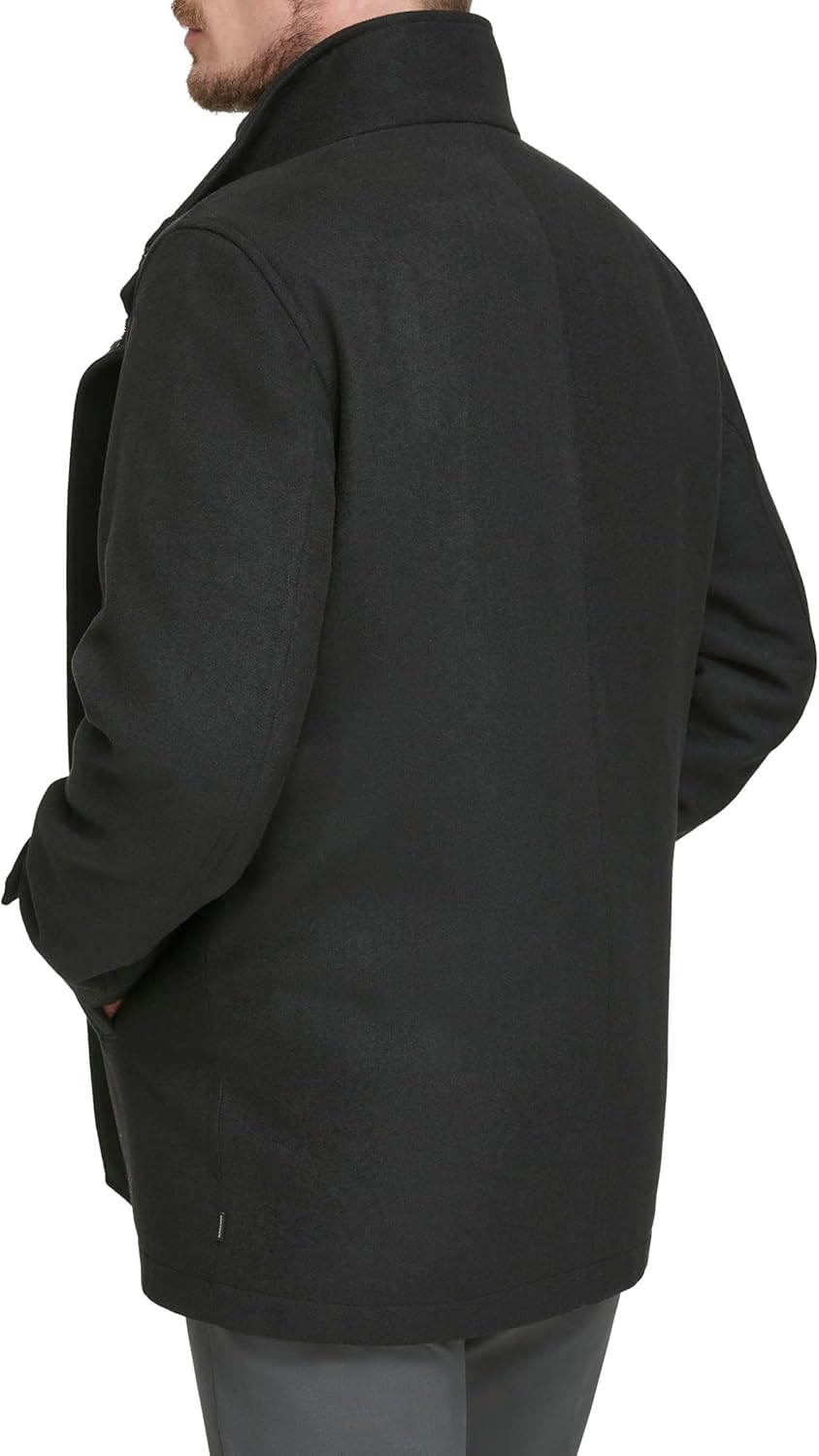 Back View of DOCKERS Men's Long Wool Coat