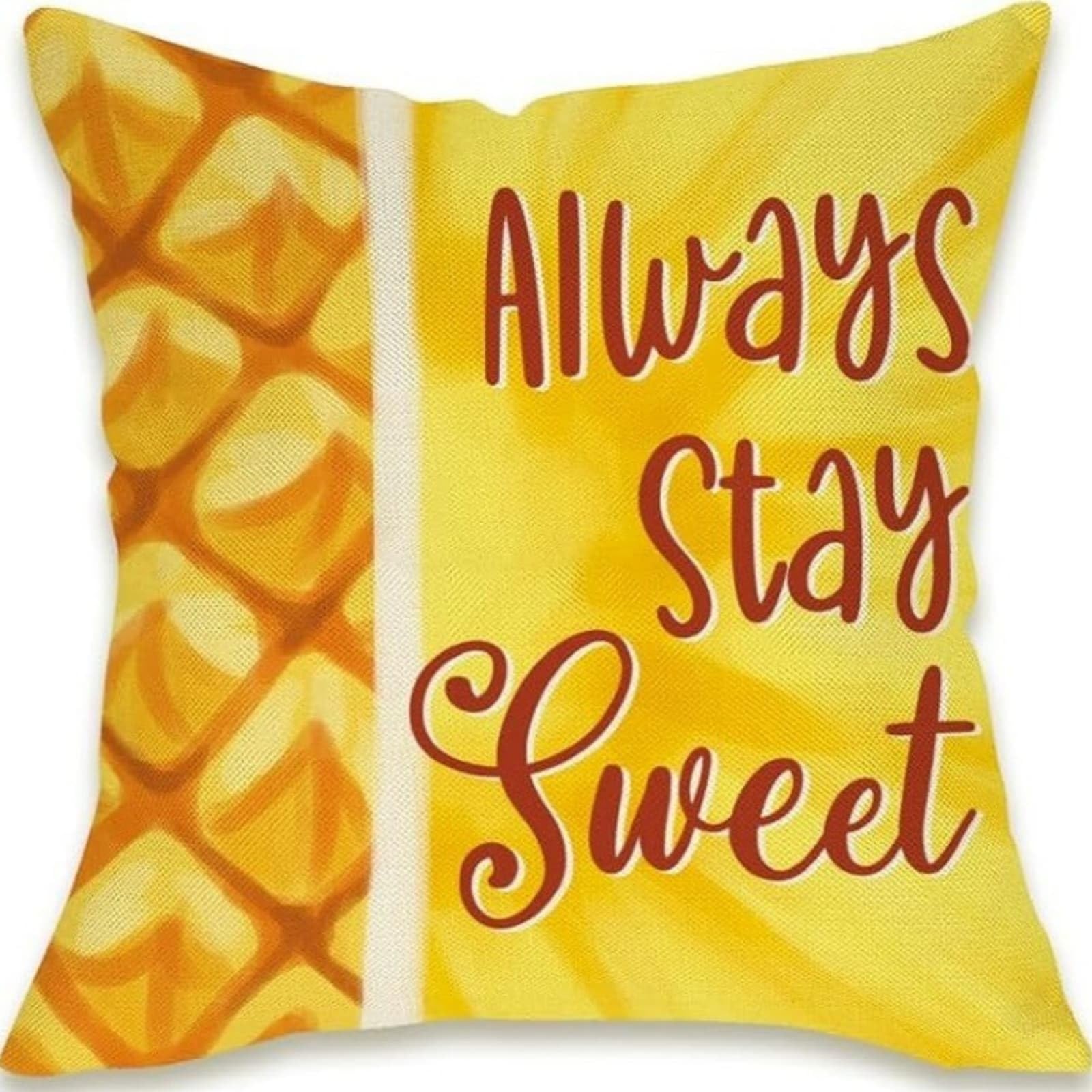 Cushion Covers 40cm x 40cm Yellow Plants Sofa Cushion Cover Linen with Invisible Zippers,Throw Pillow Covers for Bedroom Home Decor