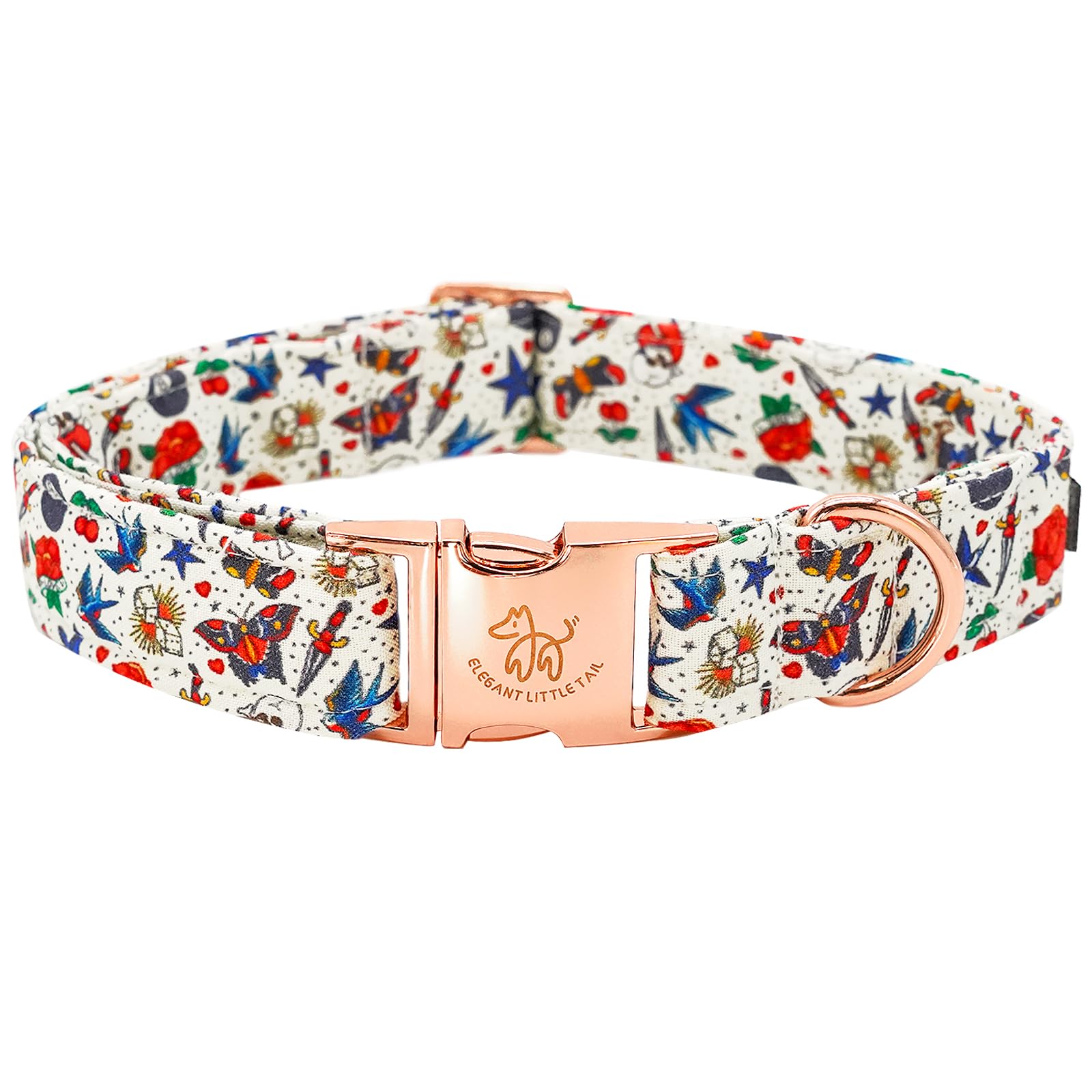 Collier pour chien motif rose édition Saint-Valentin sangle réglable souple