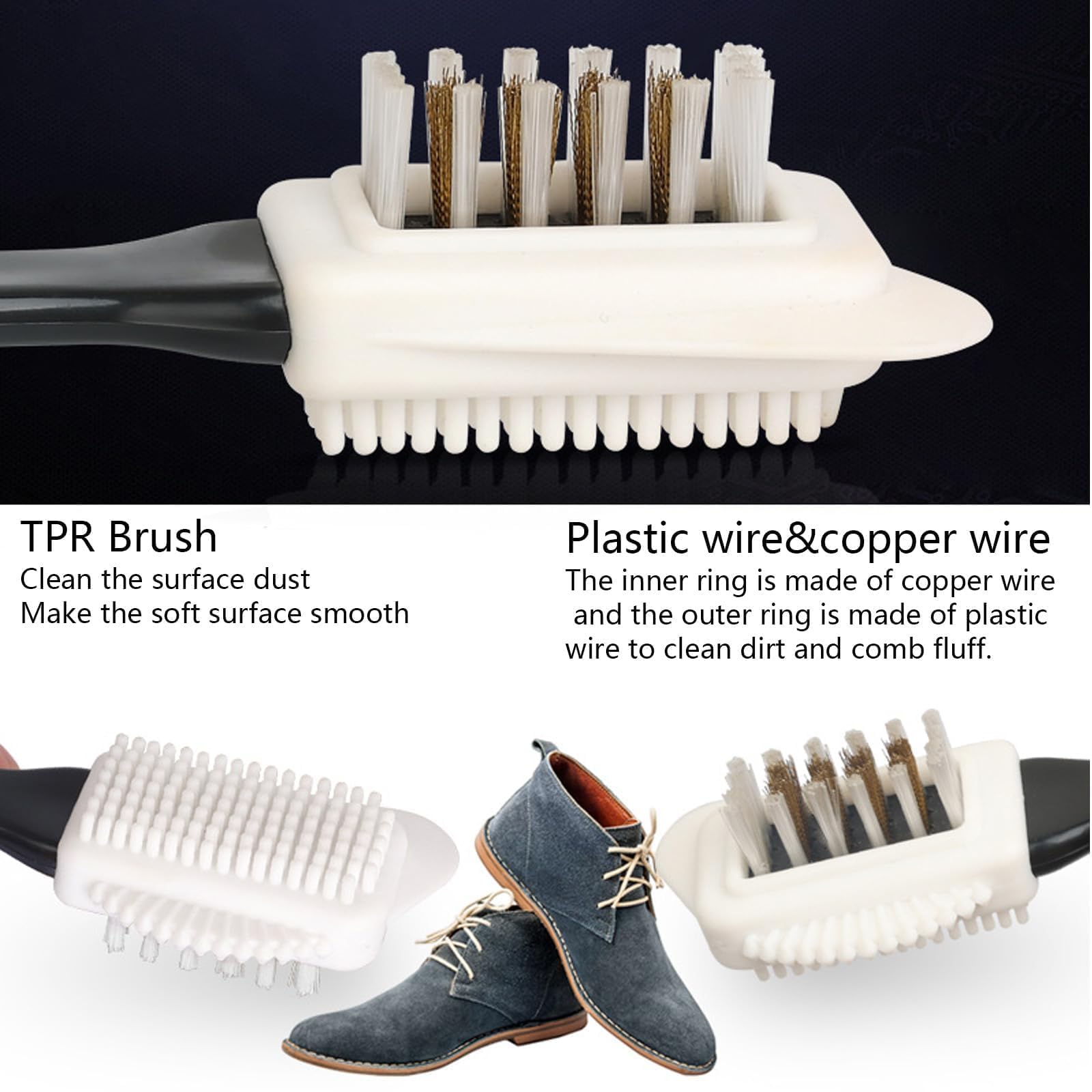 Brosse à Chaussures en Daim et Nubuck - Outil d'Entretien pour Chaussures