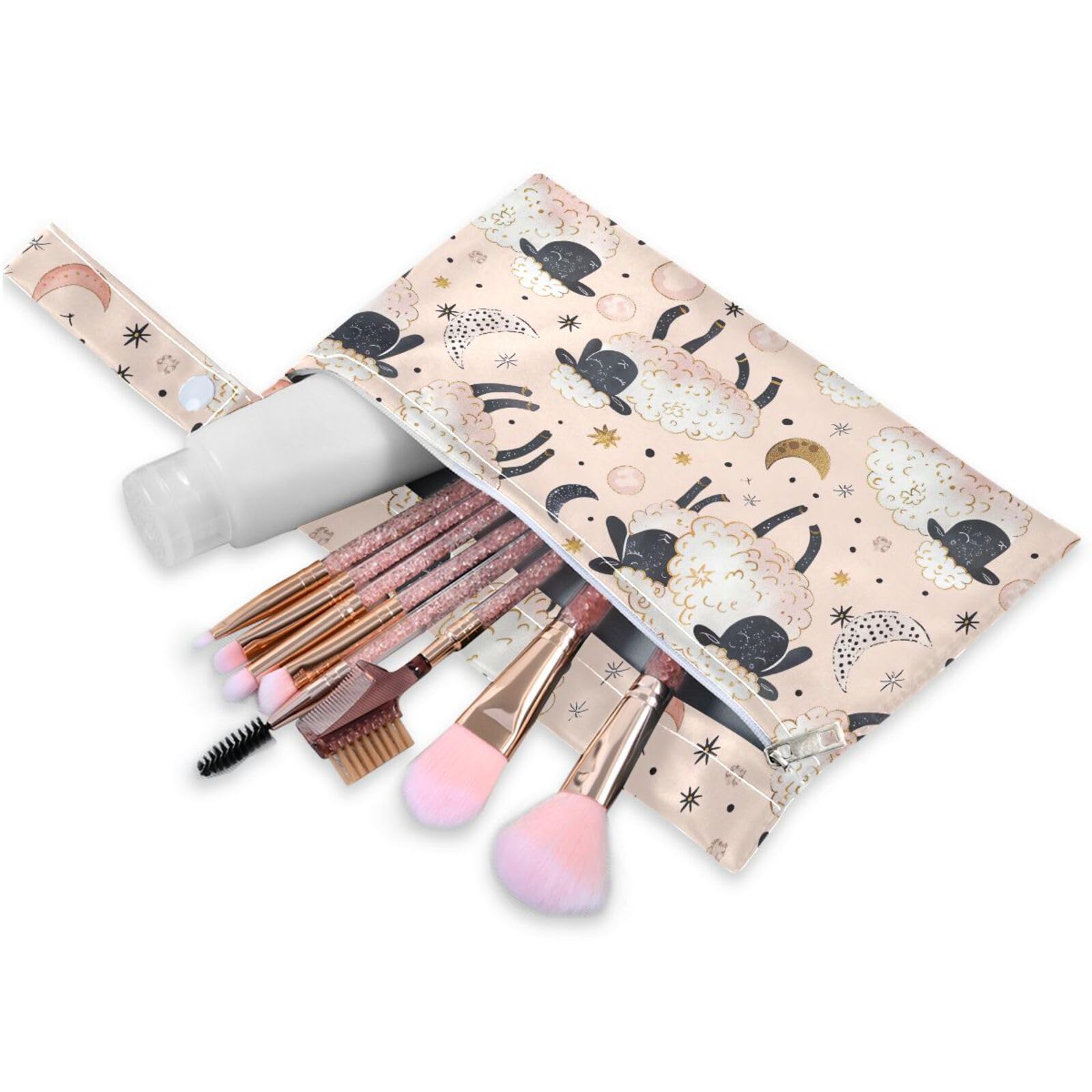 Coikll Wet Dry Bags for Cloth Diaper 2 Pack Waterproof Yoga Gym Bag for Swimsuit Wet Clothes Baby Items-?Moon and Sheep?