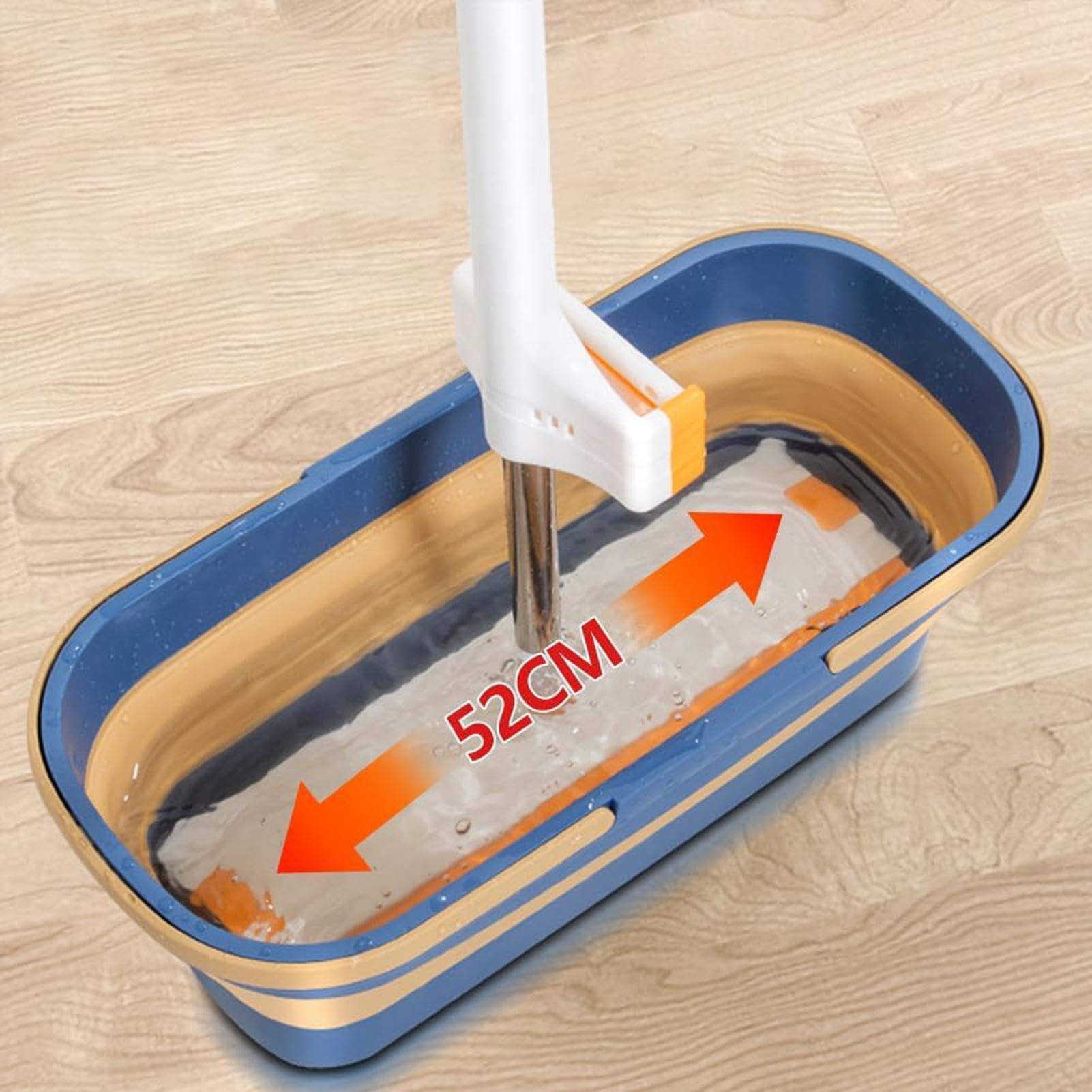 Secchio per, secchio per pieghevole a doppio manico con ruote, secchio per | pulizia rettangolare portatile 12L/3,17 gallone, pratico cestino per la pulizia 'auto