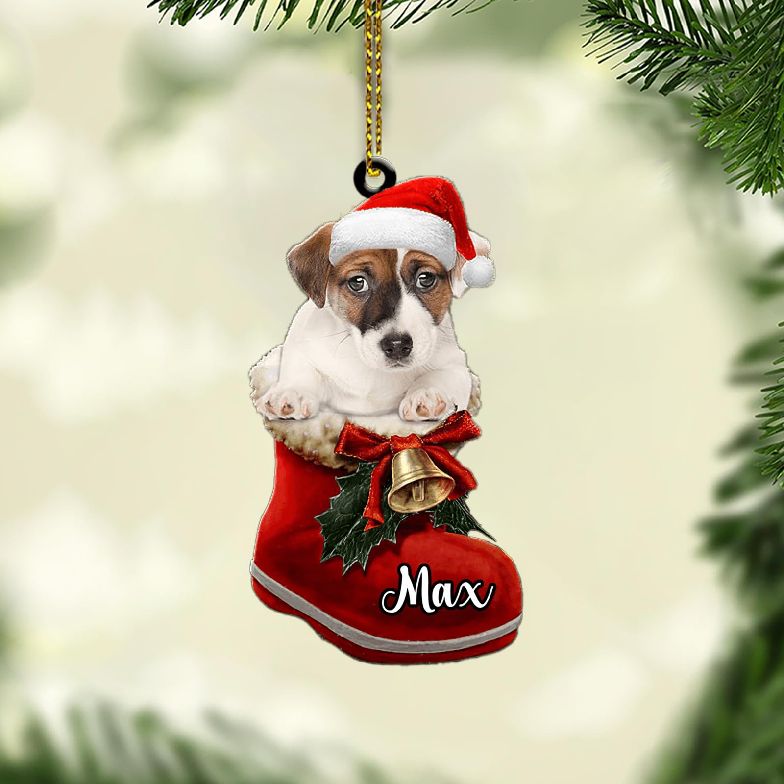 IZI POD Custom Jack Russell Terrier Ornament 2D Flat, Personalized Jack Russell Terrier Dog Christmas Ornament, Christmas Jack Russell Terrier Dog Ornament Gifts for Dog Mom, Dog Dad, Dog Lovers 128