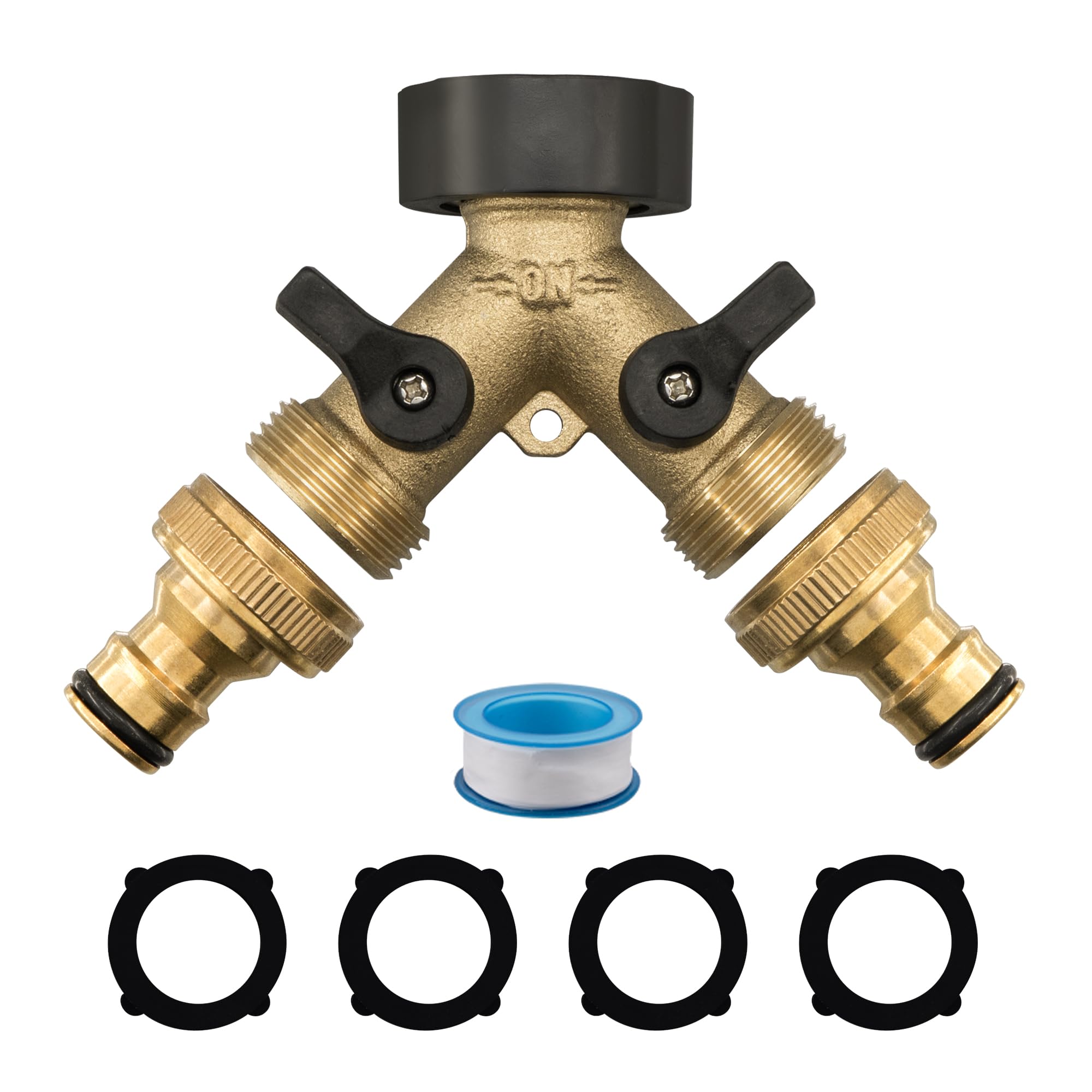 Vancoco Garden Hose Splitter, 2 Way Hose Splitte rwith On/Off Valves, 3/4 inch Garden Hose Connector and Y Splitter