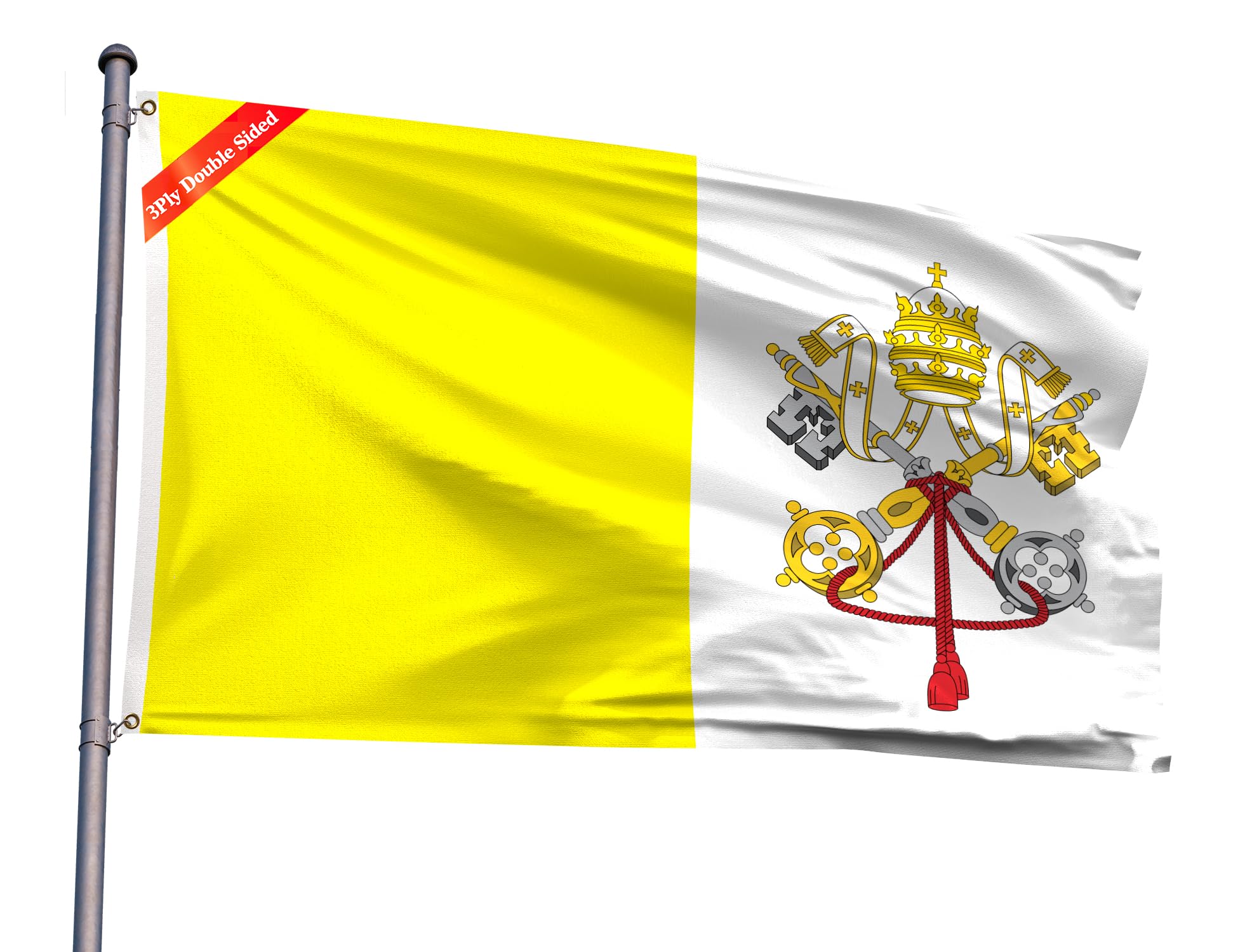 Ｔｈｅ Ｖａｔｉｃａｎ （高品質カラー印刷） Amazon.com : Double Sided Vatican City Flag 3x5FT Vatican