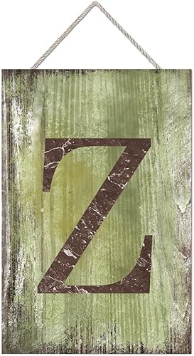 Vista 29 de Letrero colgante de madera con letra J, letrero de madera para decoración del hogar, 26 letras del alfabeto de metal, placa de madera, decoración